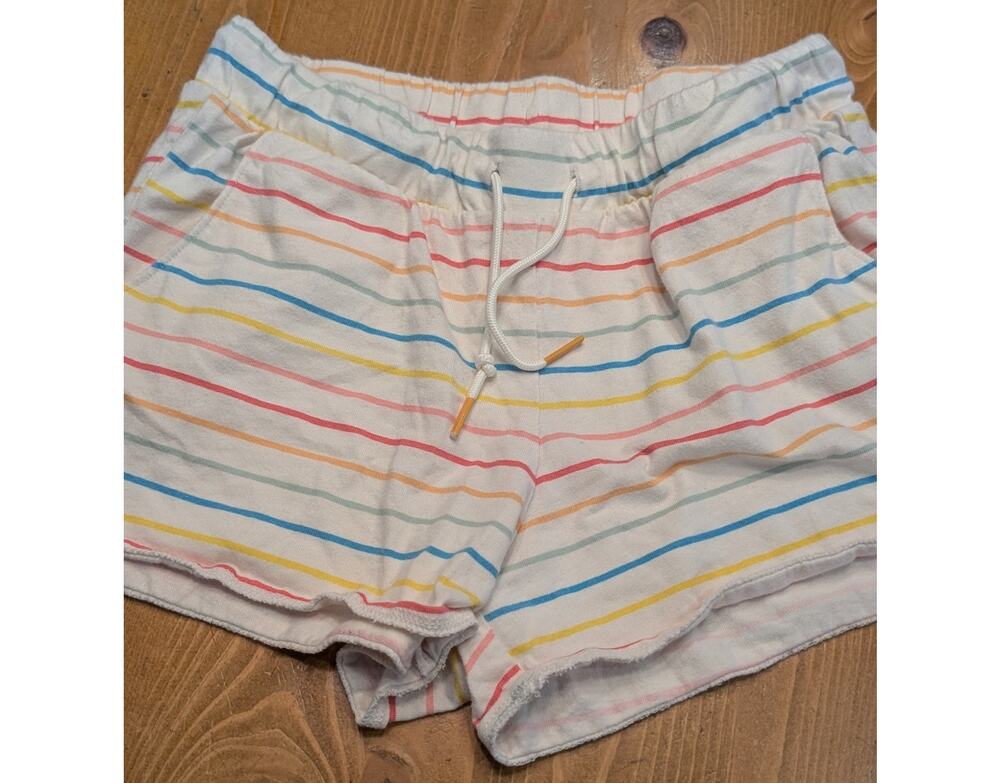 Old Navy Short, Girl's XL 14/16, White with Multi Stripe, EGU